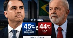 Flávio Bolsonaro tem 45% e Lula 44% em eventual 2º turno, diz PoderData/Aya