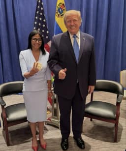 Trump e Delcy Rodríguez se reúnem pela primeira vez desde captura de Maduro