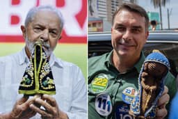 Datafolha: Lula tem 45% e Flávio Bolsonaro, 40% em votos válidos no 1º turno