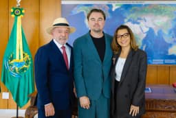 Lula e Janja recebem o ator Leonardo DiCaprio no Planalto