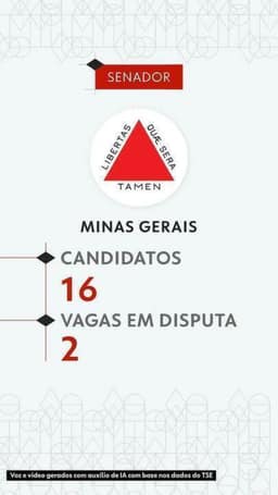 Eleições 2026: veja todos os candidatos ao Senado por Minas Gerais