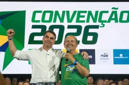 Com Flávio Bolsonaro, PL lança Jorginho Mello ao governo em SC e exibe vídeo com voz semelhante à de Jair Bolsonaro