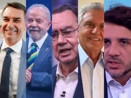Datafolha para presidente em SP, votos válidos: Flávio Bolsonaro, 45%; Lula, 39%; Cury, 5%; Caiado, 5%; Renan, 4%