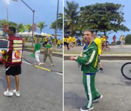 Polícia vai investigar vídeo em que homem negro aparece acorrentado em ato de apoio a Flávio Bolsonaro