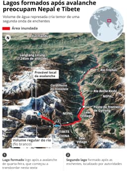 Número de mortos sobe para 626 e desaparecidos já chegam a 2.478 após avalanche e enchentes no Nepal