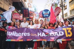 Haddad reforça discurso na segurança em caminhada com mulheres que teve homem constrangendo Marina