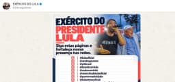 Após decisão de Nunes Marques, campanha registra 'Exército do Lula' como canal oficial