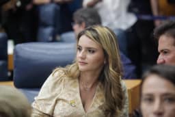 Renan Santos diz que, se eleito, terá Amanda Vettorazzo como futura ministra