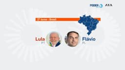 Lula tem 45% contra 44% de Flávio no 2º turno, diz PoderData/Aya