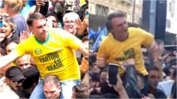 Flávio refaz percurso de Bolsonaro onde houve a facada em 2018