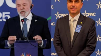 Lula e Flávio Bolsonaro divergem sobre Brics e trocam bandeiras no segundo turno
